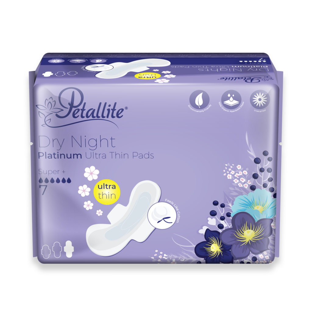 Petallite Platinum - Dry Night Ultra-Thin Pads 7-Pack (36)